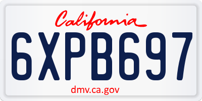 CA license plate 6XPB697