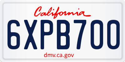 CA license plate 6XPB700