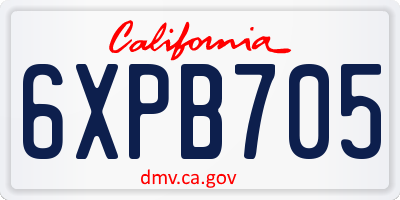 CA license plate 6XPB705