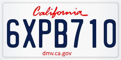 CA license plate 6XPB710