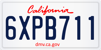 CA license plate 6XPB711