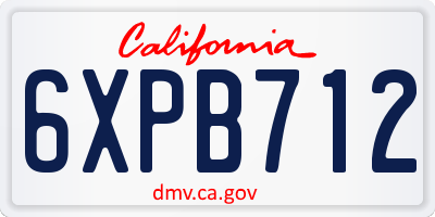 CA license plate 6XPB712