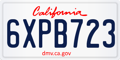 CA license plate 6XPB723