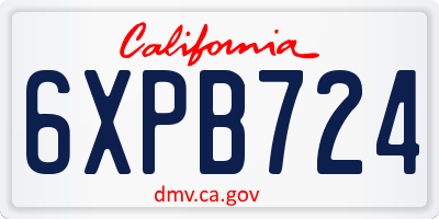 CA license plate 6XPB724