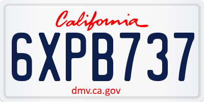 CA license plate 6XPB737