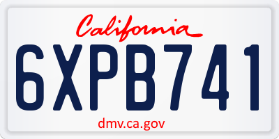 CA license plate 6XPB741