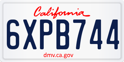 CA license plate 6XPB744