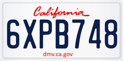 CA license plate 6XPB748