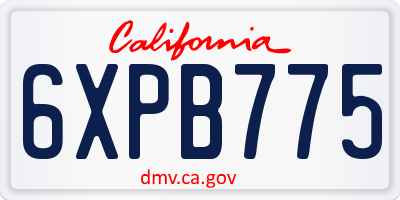 CA license plate 6XPB775