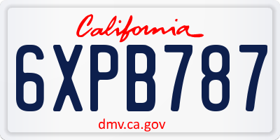 CA license plate 6XPB787