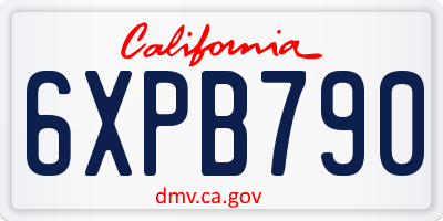 CA license plate 6XPB790