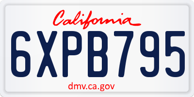 CA license plate 6XPB795