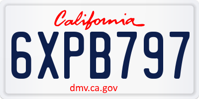 CA license plate 6XPB797