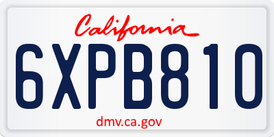 CA license plate 6XPB810