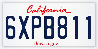 CA license plate 6XPB811