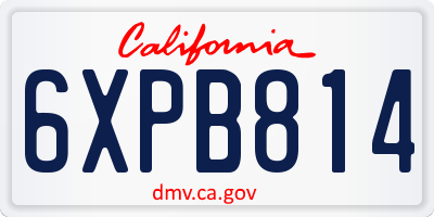CA license plate 6XPB814
