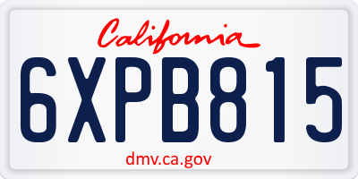 CA license plate 6XPB815