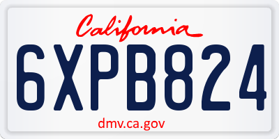 CA license plate 6XPB824