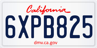 CA license plate 6XPB825