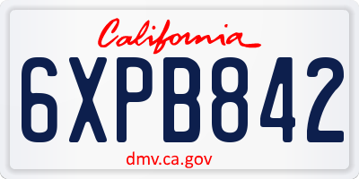 CA license plate 6XPB842