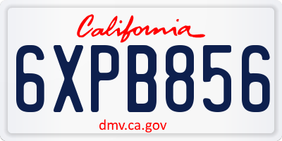 CA license plate 6XPB856