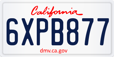 CA license plate 6XPB877