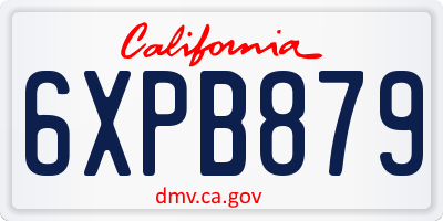 CA license plate 6XPB879