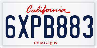 CA license plate 6XPB883