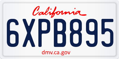 CA license plate 6XPB895