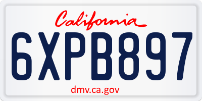 CA license plate 6XPB897