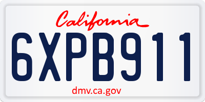 CA license plate 6XPB911