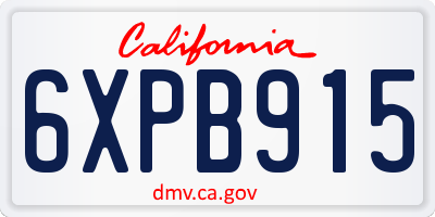 CA license plate 6XPB915