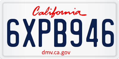 CA license plate 6XPB946