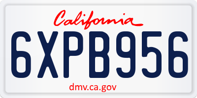 CA license plate 6XPB956