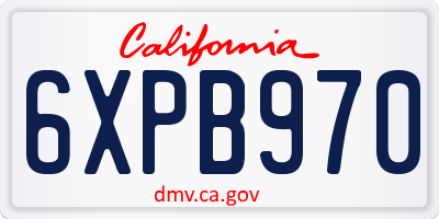 CA license plate 6XPB970