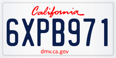CA license plate 6XPB971