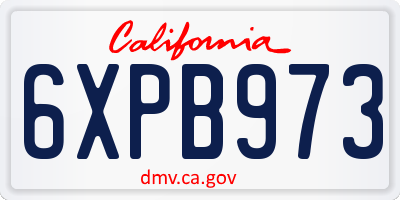 CA license plate 6XPB973