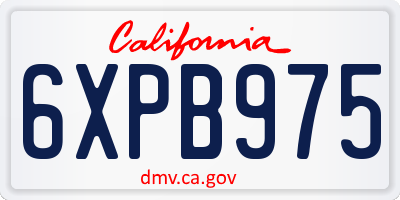 CA license plate 6XPB975