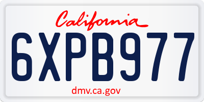 CA license plate 6XPB977