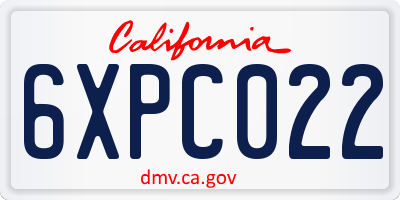 CA license plate 6XPC022