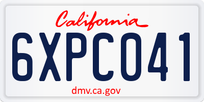 CA license plate 6XPC041