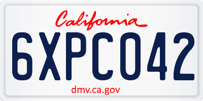 CA license plate 6XPC042