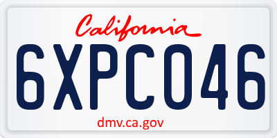 CA license plate 6XPC046
