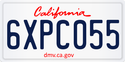 CA license plate 6XPC055
