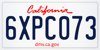 CA license plate 6XPC073