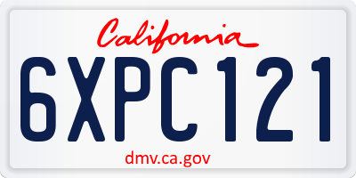 CA license plate 6XPC121