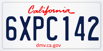 CA license plate 6XPC142