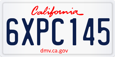 CA license plate 6XPC145