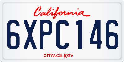 CA license plate 6XPC146