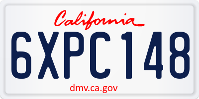 CA license plate 6XPC148
